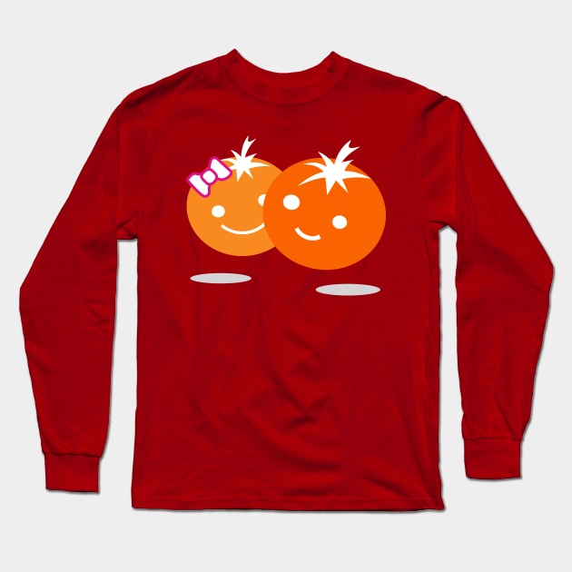 Funny Cartoon Tomato Couple Long Sleeve T-Shirt by Toogoo